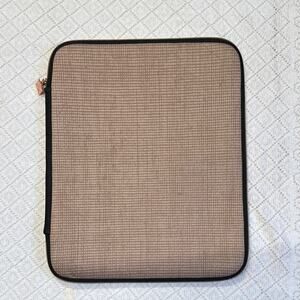 Erin Condren Tan and Black Laptop Case with Textured Fabric